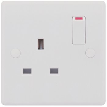 Selectric Smooth 1 Gang 13A Switched Socket