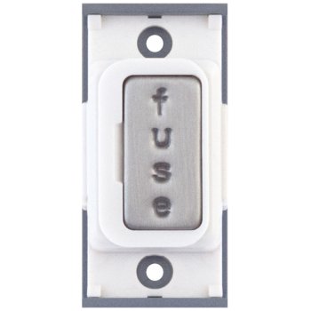 Selectric GRID360 Satin Chrome 13A Fused Connection Unit Module with White Insert