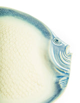 Blue & White Ceramic Round Fish Dish - TL155