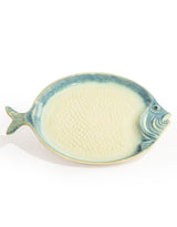 Blue & White Ceramic Round Fish Dish - TL155