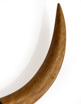 Distressed Black and Wood Tribal Bison Wall Head - AL180