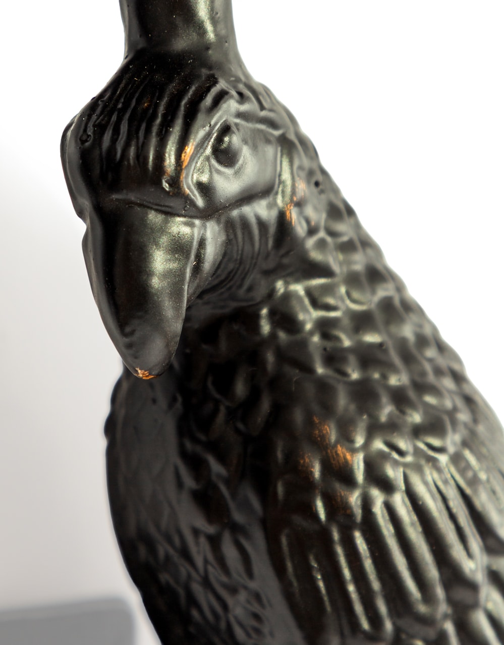Pair of Large Distressed Black Metal Parrot Wall Sconces - AL181