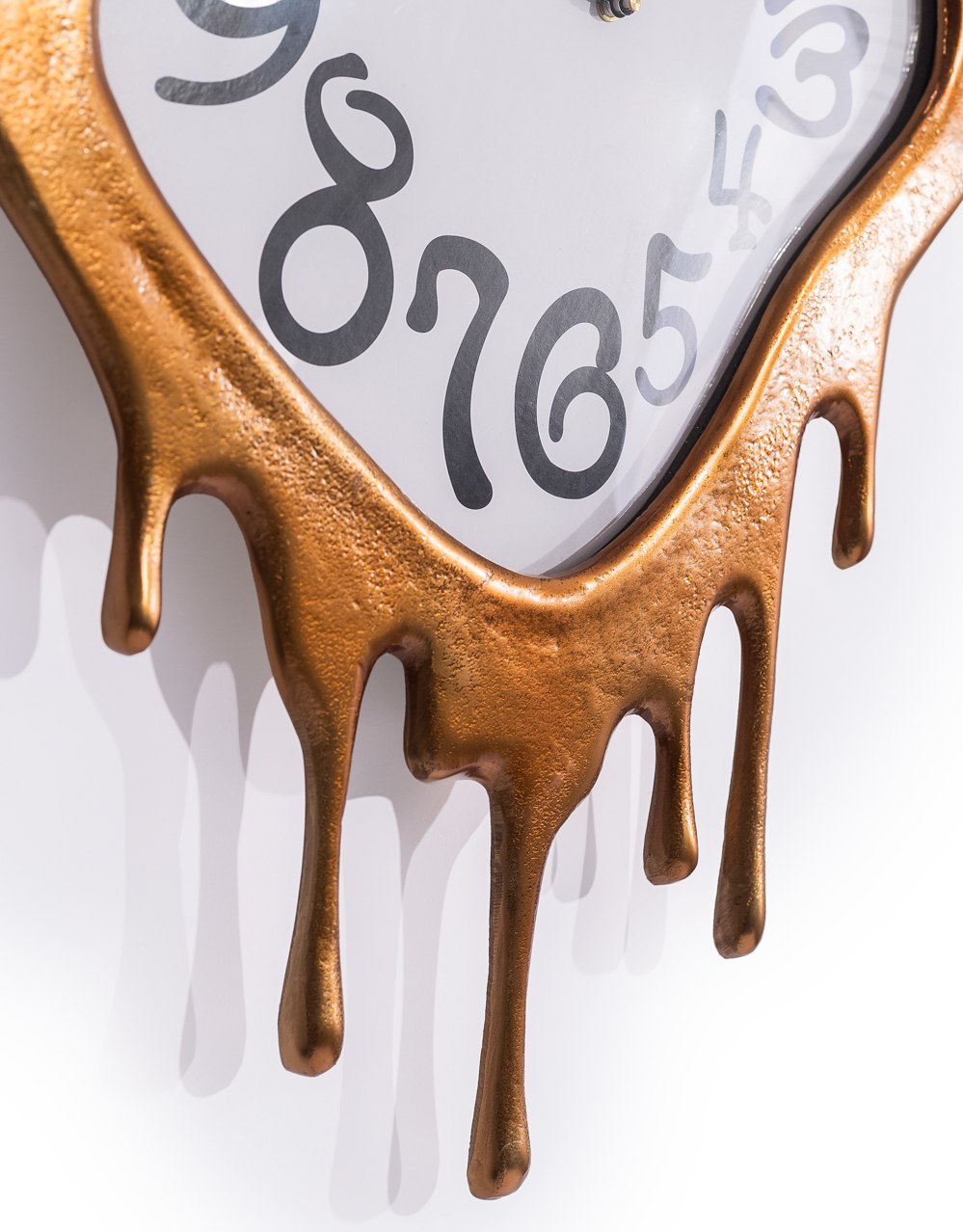 Gold "Dali" Drip Aluminium Wall Clock - DRP29