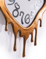 Gold "Dali" Drip Aluminium Wall Clock - DRP29