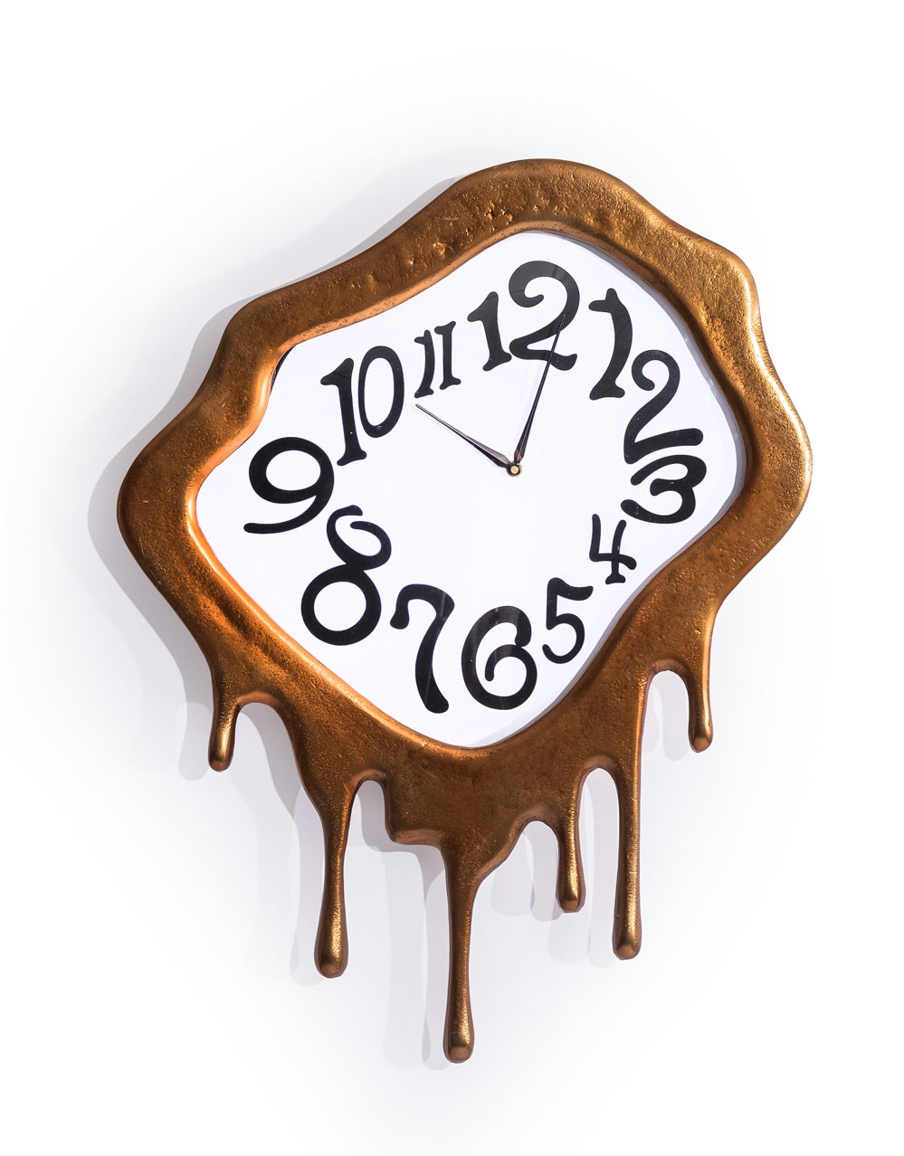 Gold "Dali" Drip Aluminium Wall Clock - DRP29
