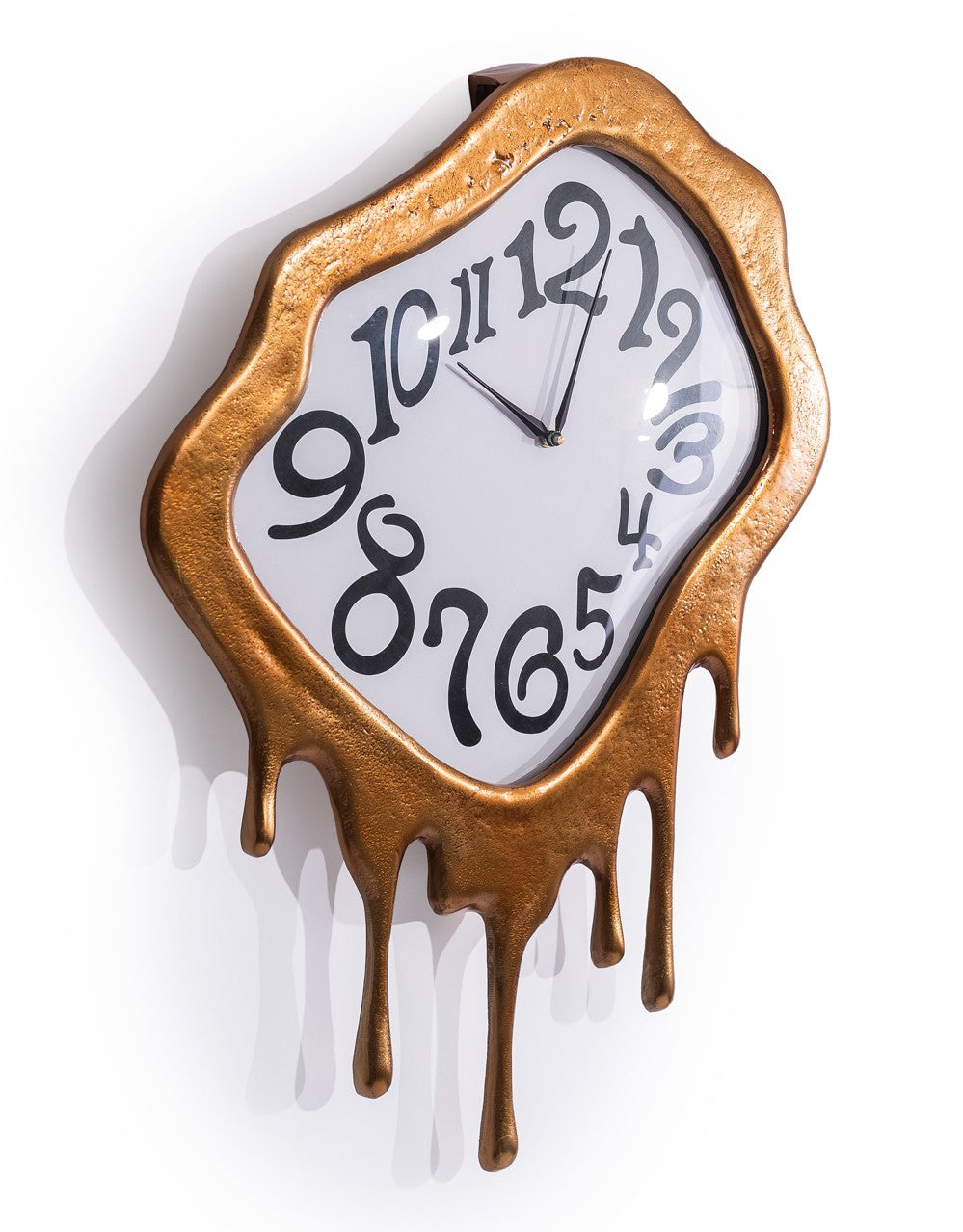 Gold "Dali" Drip Aluminium Wall Clock - DRP29