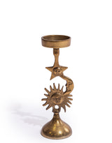 Antique Gold Celestial Candle Holder - AL178