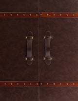 Soho Steamer Extra Large Brown Leather Two-Door Wine / Bar Cabinet - SBC13