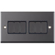 Selectric 7M-Pro Black Nickel 6 Gang 10A 2 Way Switch with Black Insert