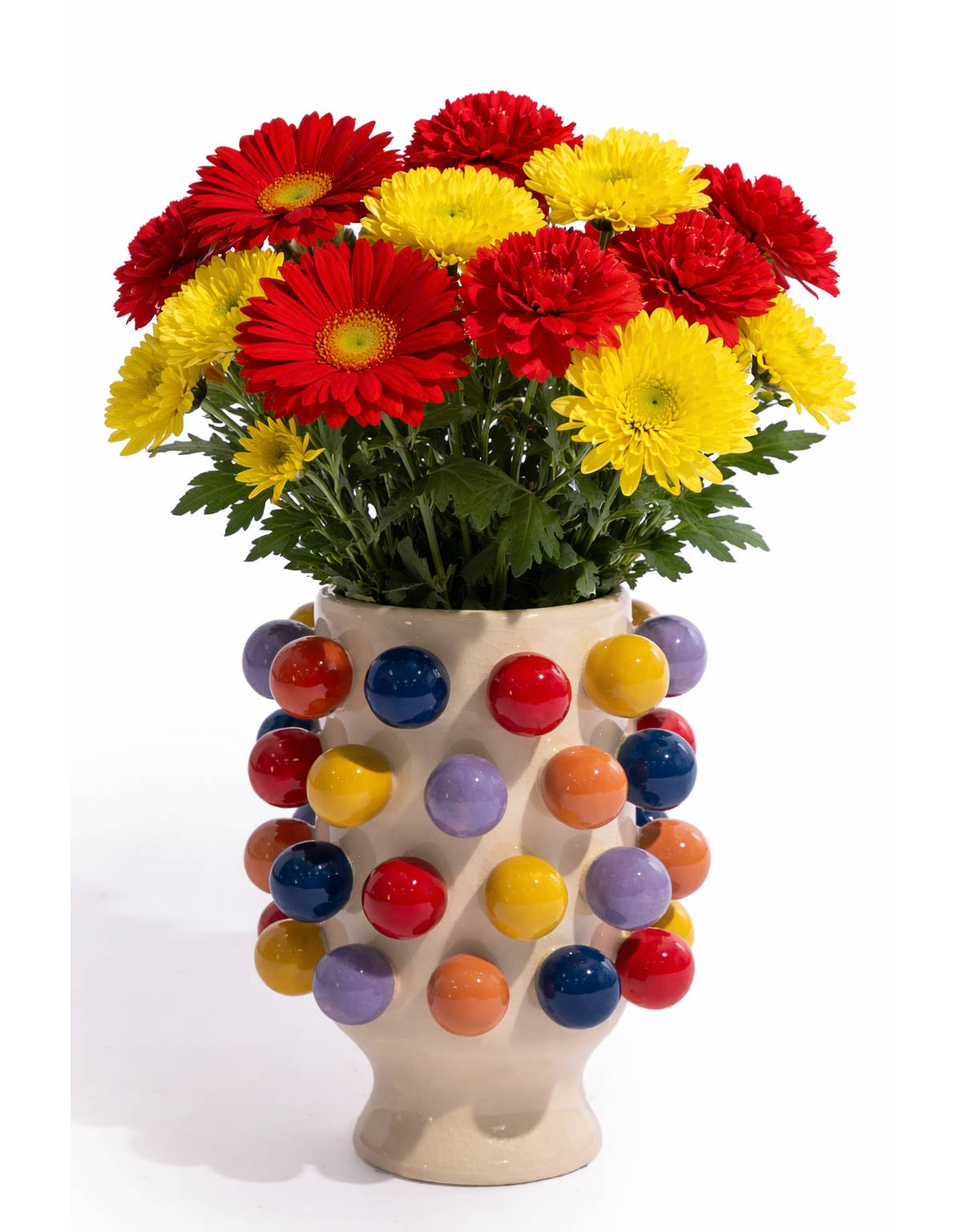 Ceramic Multi-Colour "Pom Pom" Vase - NCP21