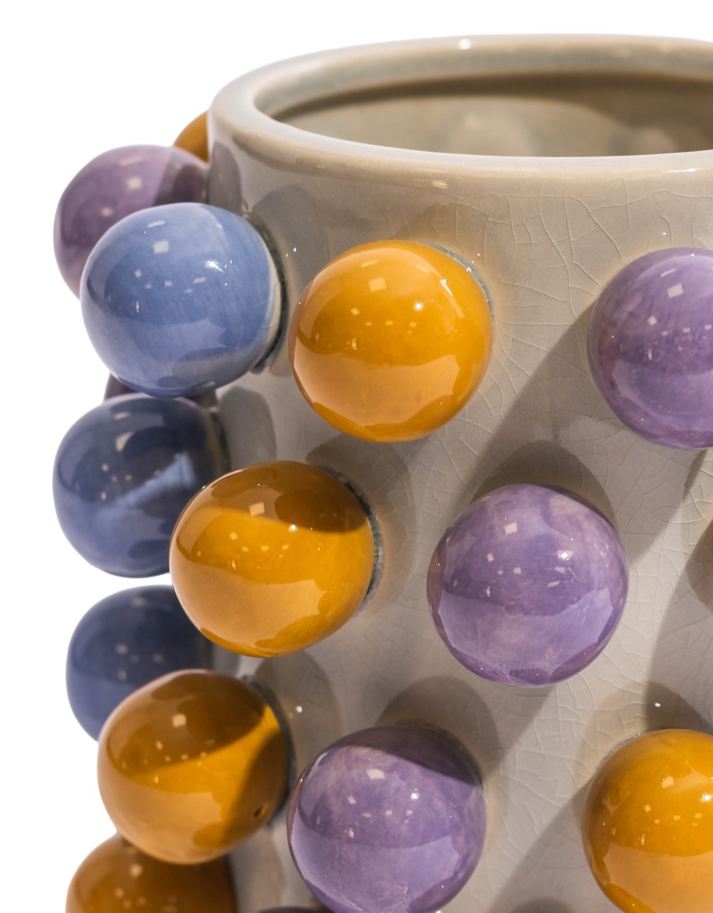 Ceramic Yellow / Blue / Lilac "Pom Pom" Vase - NCP23