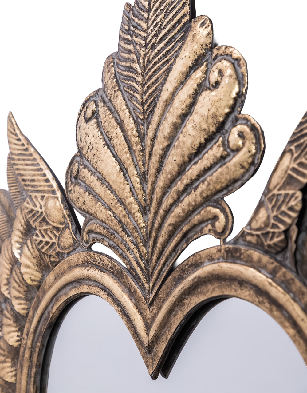 Large Antique Gold Winged "Sacred Heart" Wall Mirror - JHC17