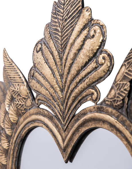 Large Antique Gold Winged "Sacred Heart" Wall Mirror - JHC17