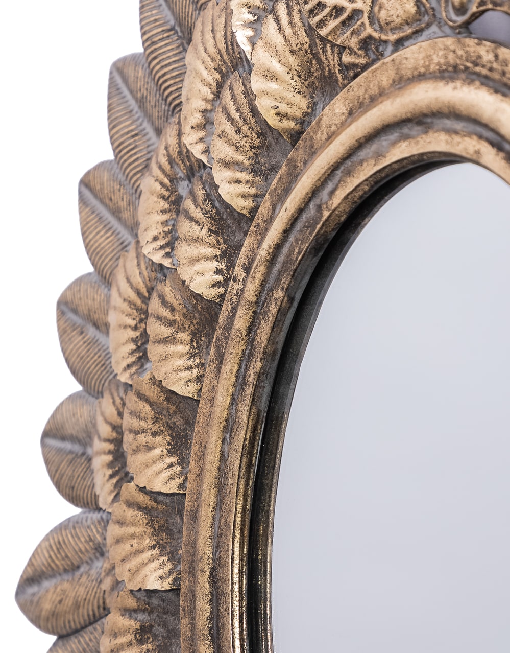 Large Antique Gold Winged "Sacred Heart" Wall Mirror - JHC17