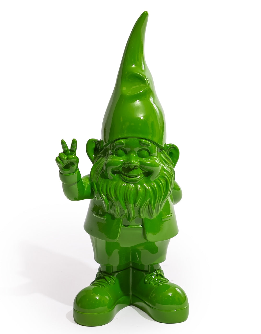 Medium Bright Green "Peace" Gnome Figure - FL145