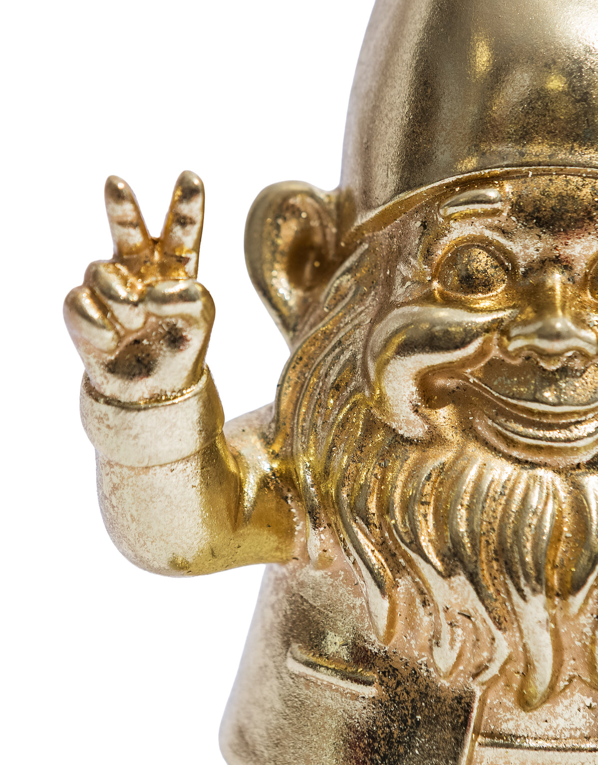 Medium Gold "Peace" Gnome Figure - FL147