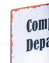 Grenade with "Complaints Department" Antiqued Metal Table Sign - ET364
