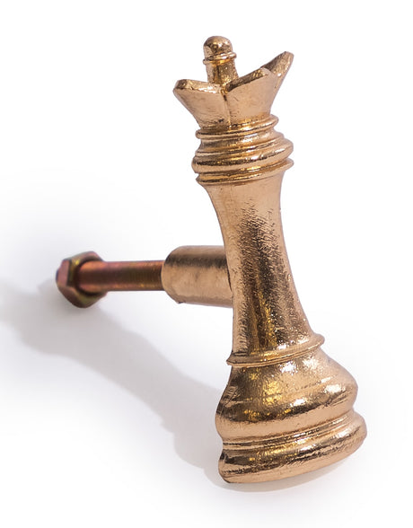 Gold Queen Chess Piece Drawer Knob - ET371