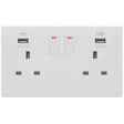 Selectric Smooth 2 Gang 13A Switched Socket with USB Outlet