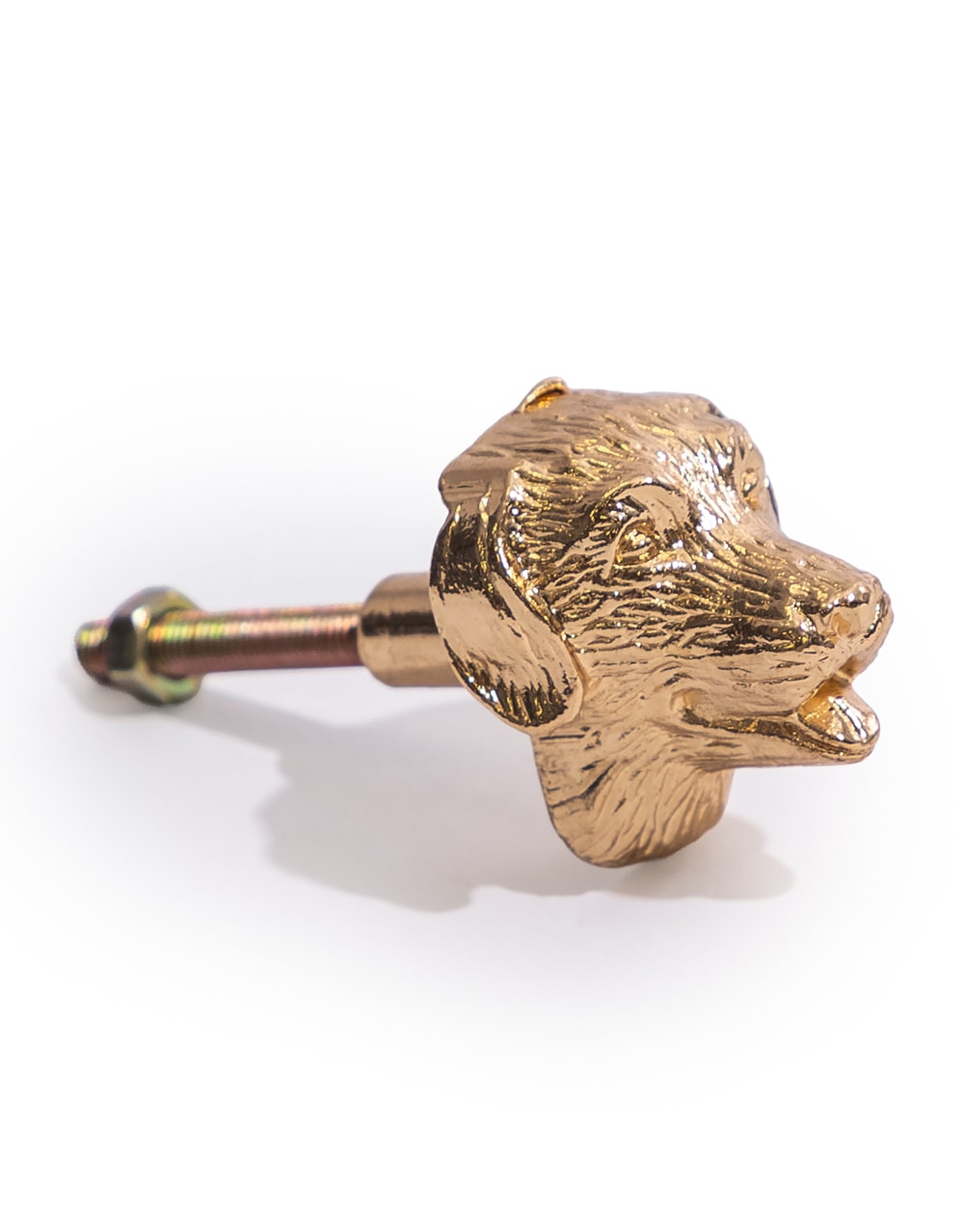Gold Dog Head Drawer Knob - ET376