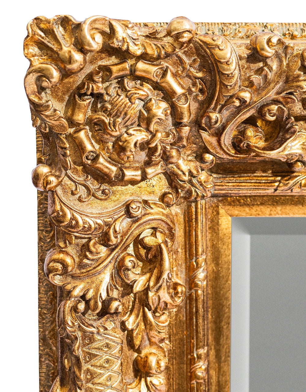 Large Gold Ornate Carved Mirror - M423