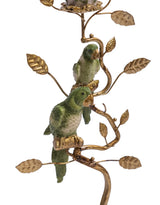 Antiqued Ornate Branch Green/Gold Parrot Candle Holder - RM82