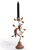 Antiqued Ornate Branch Red/Gold Parrot Candle Holder - RM83