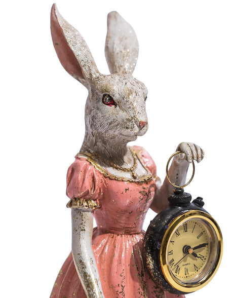 Lady White Rabbit Standing Clock Figure - RM84