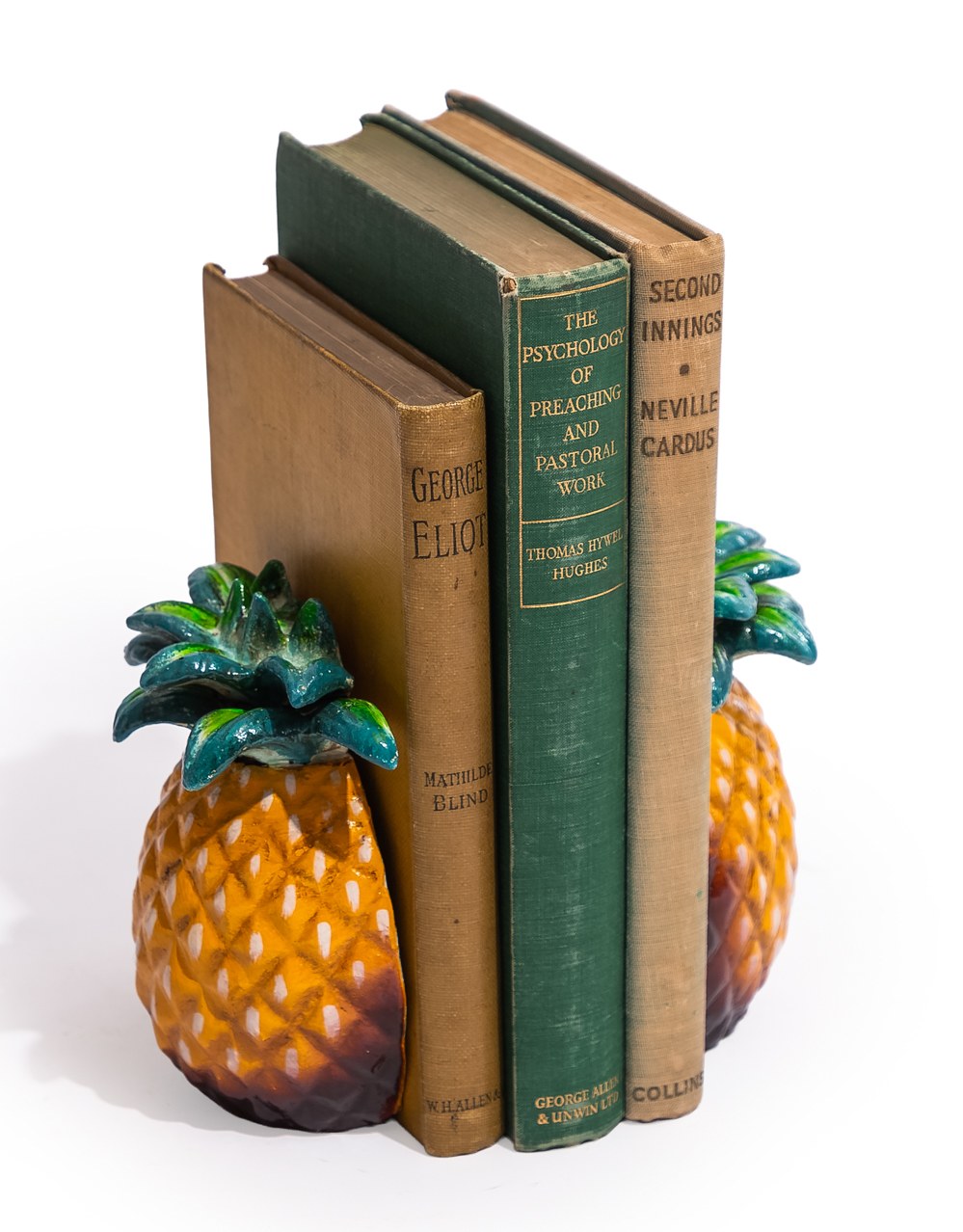 Cast Iron Antiqued Pair of Pineapple Bookends - STM99