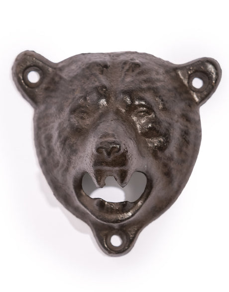 Cast Iron Bear Head Wall Mounted Bottle Opener - STM104