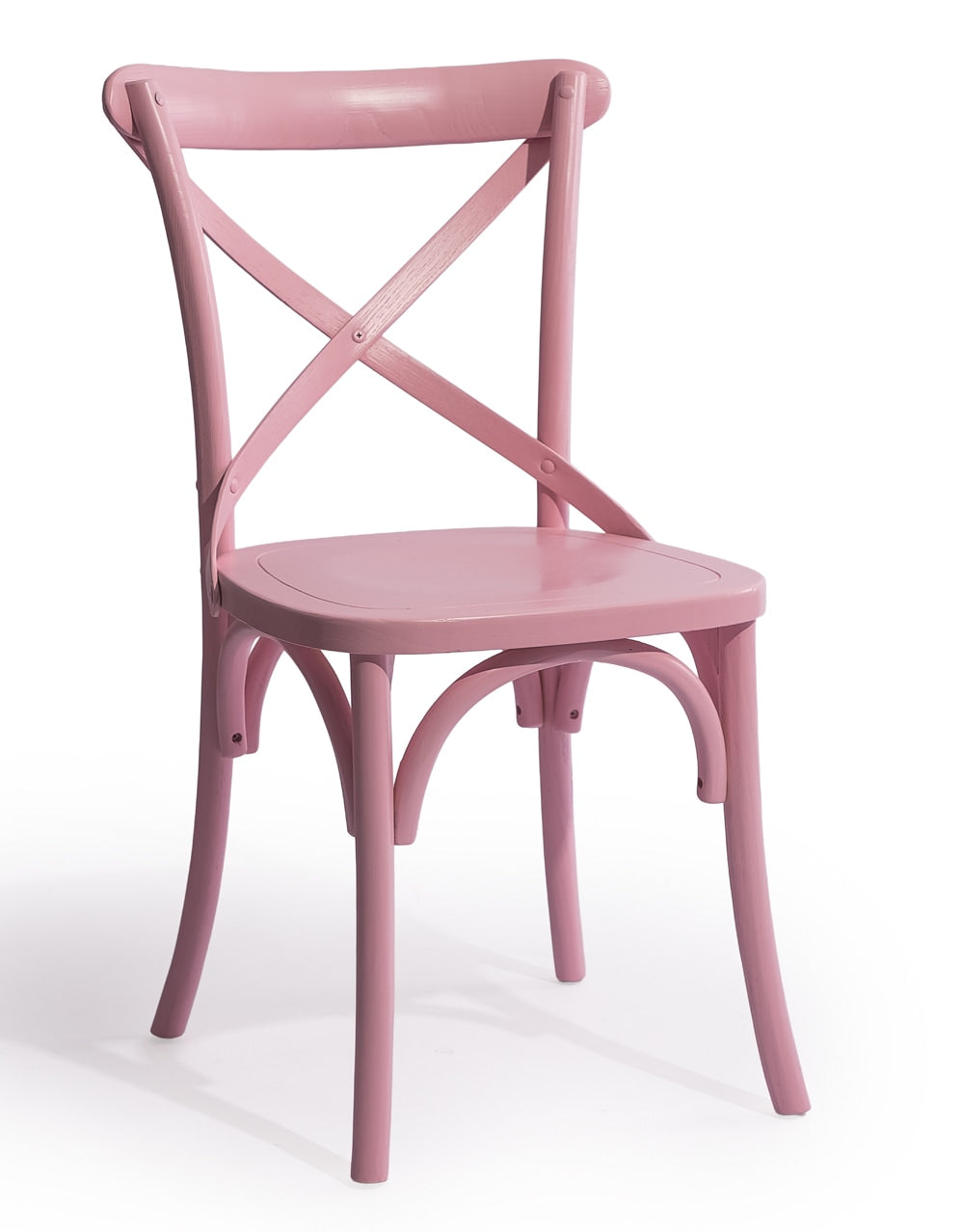 Pastel Pink Reclaimed Elm Cross-Back Dining Chair - BWC13