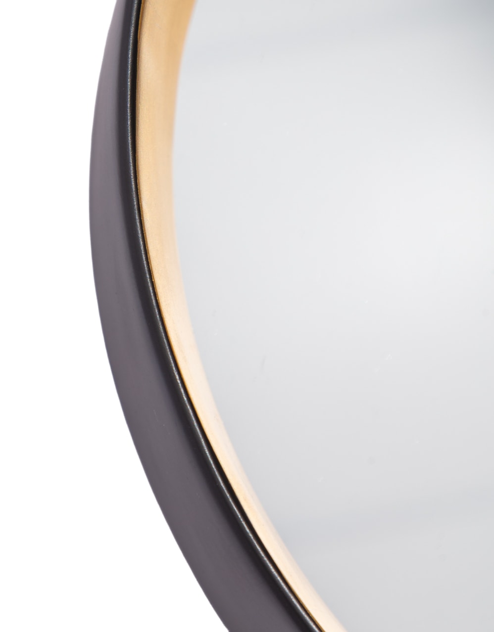 Medium Round Black & Gold Deep-Framed Belgravia Wall Mirror - M432