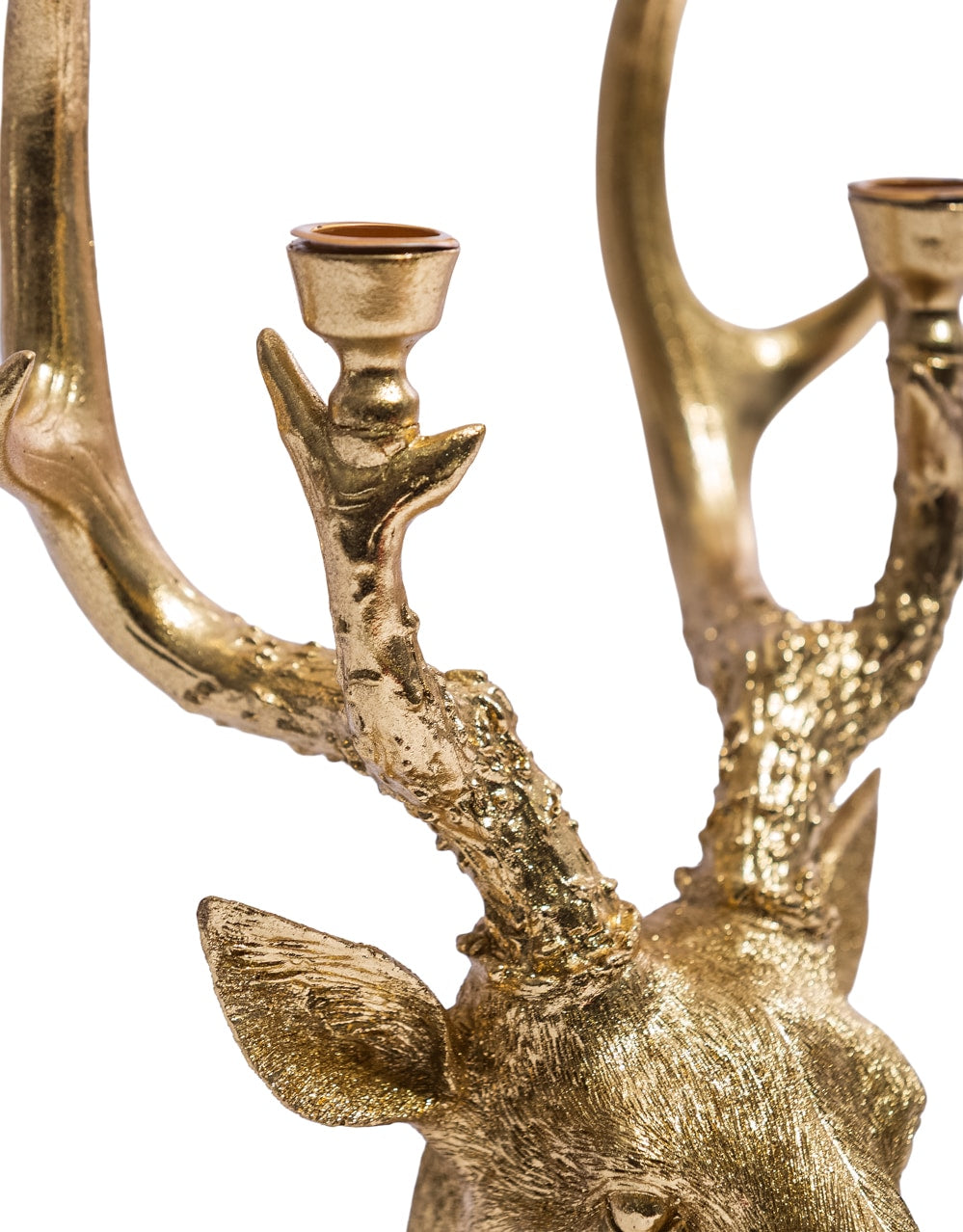 Gold Stag Head Candle Holder - DVM73