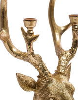 Gold Stag Head Candle Holder - DVM73