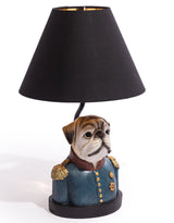 Gentry Pug Table Lamp w/ Black, Gold-Lined Shade - DVM75