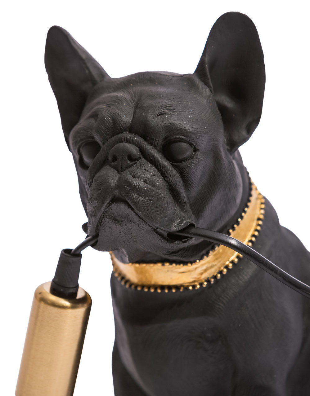 Matt Black & Gold Pug Table Lamp - DVM76