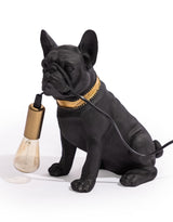 Matt Black & Gold Pug Table Lamp - DVM76
