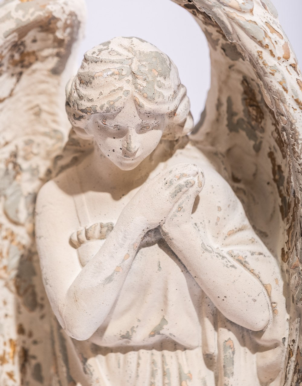 Large Antiqued White Angel Ornament / Figure - JCS30