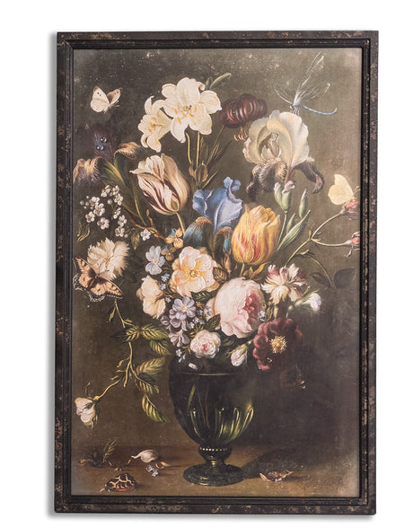 Set of 2 Antiqued Boho Floral Bouquet Wall Prints - JCS32