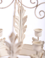 Antique White Metal Crown Candle Holder - JCS34