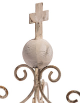 Antique White Metal Crown Candle Holder - JCS34
