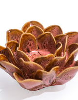 Mottled Pink Floral Ceramic Tealight Holder - TPR117