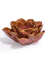 Mottled Pink Floral Ceramic Tealight Holder - TPR117