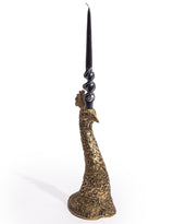 Antique Gold Peacock Head Candle Holder - HKL98