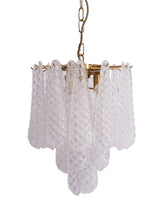 Brass w/ Clear Bubbled Glass "Gicel" Chandelier - CH316