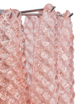 Chrome w/ Pink Bubbled Glass "Gicel" Chandelier - CH315