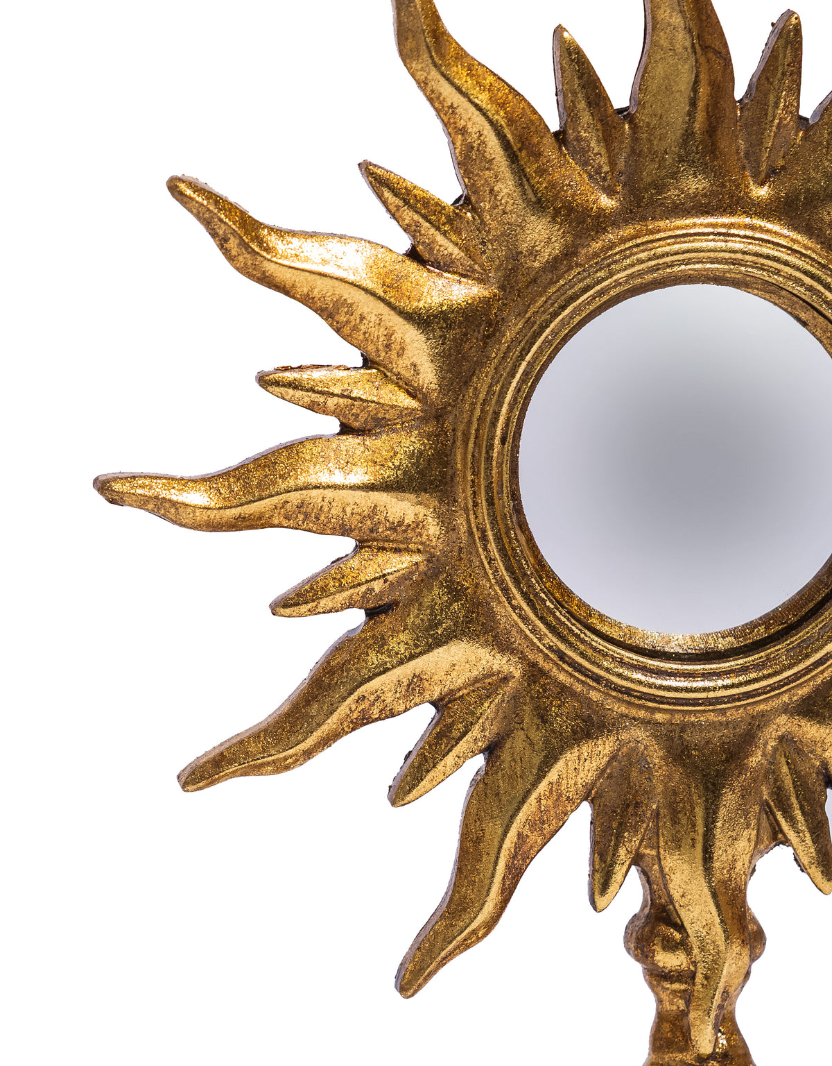 Antique Gold Sunburst Mirror on Stand - MK217