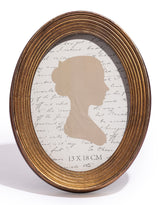 Antique Gold Ribbed Oval 5x7" Photo Frame - MK218