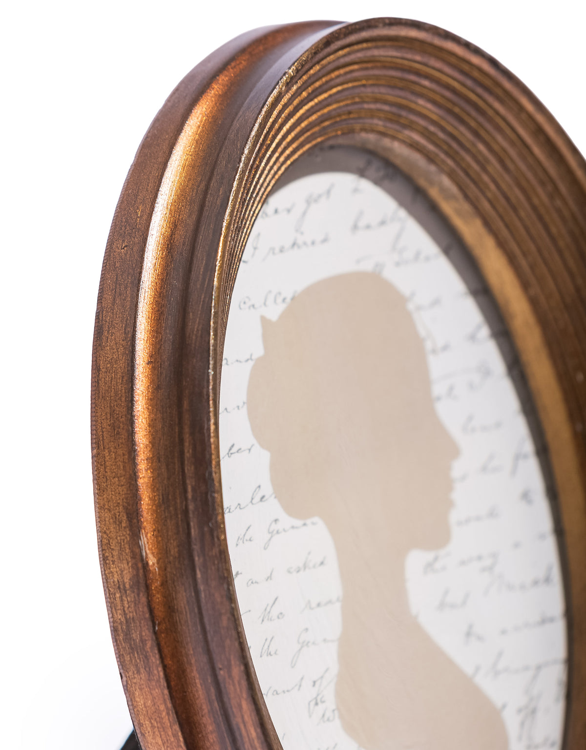 Antique Gold Ribbed Oval 5x7" Photo Frame - MK218