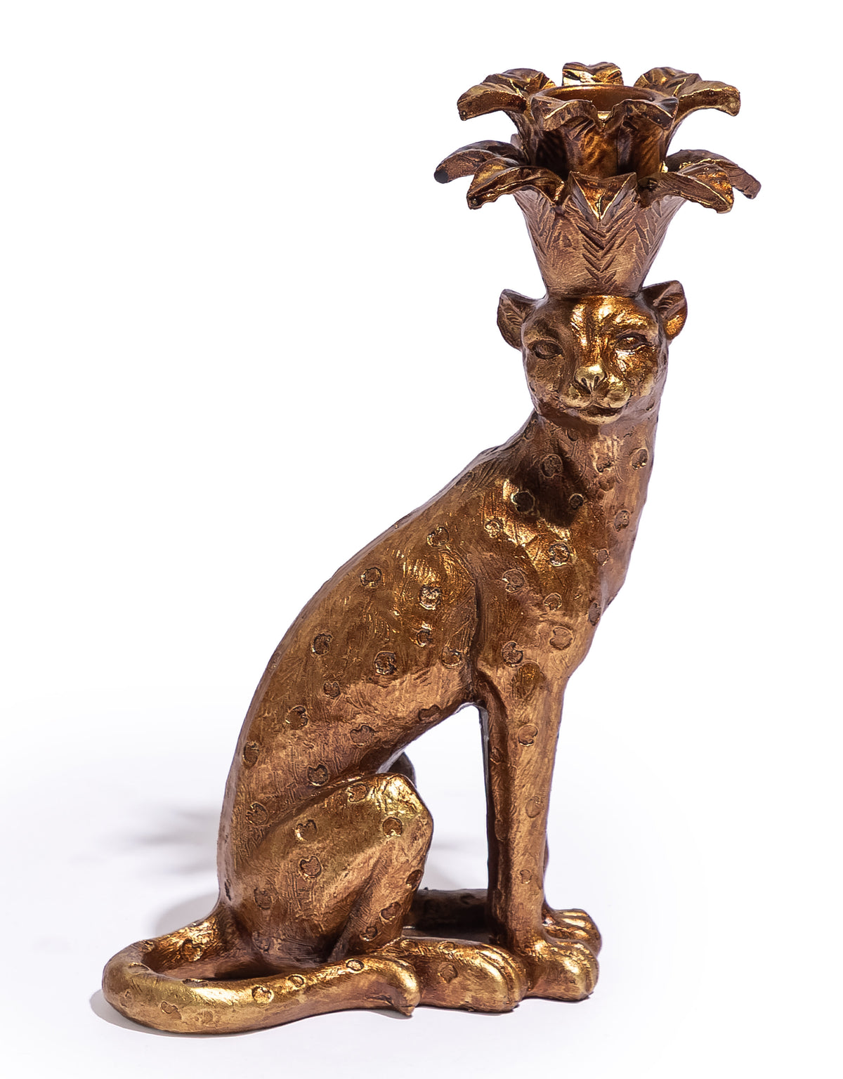 Sitting Leopard Candle Holder - MK215